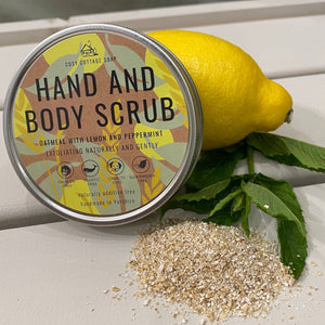 OATMEAL HAND/BODY SCRUB WITH PEPPERMINT  & LEMON