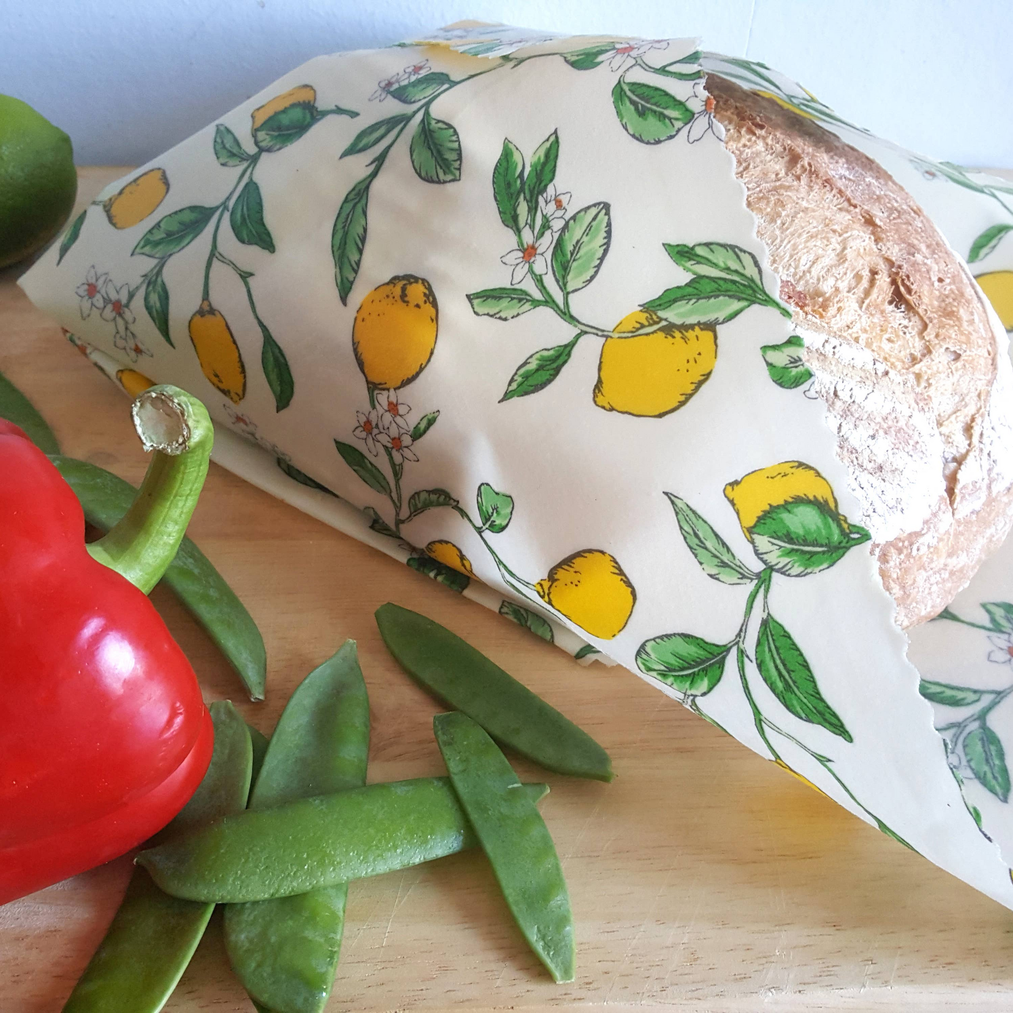 LEMON DESIGN BEESWAX BREAD WRAP EXTRA LARGE UK MADE