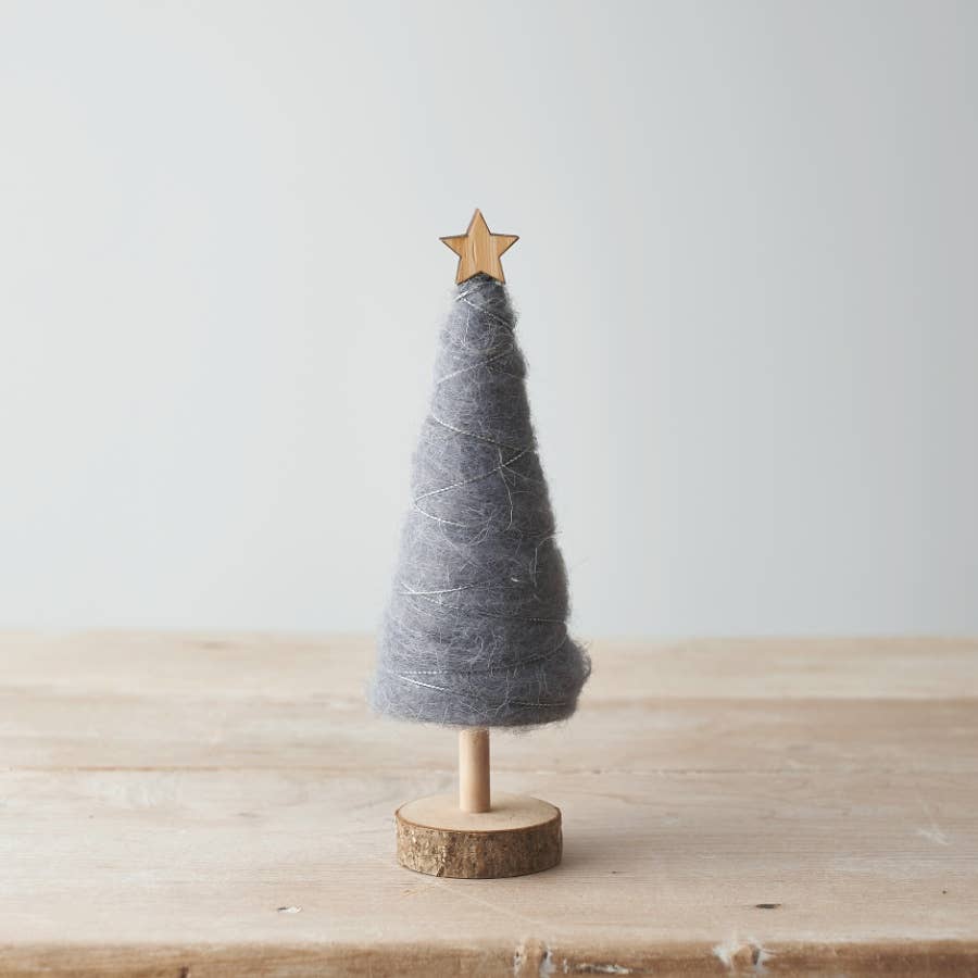 WOODEN AND WOOLEN TREE DECORATTIONS - 20cm