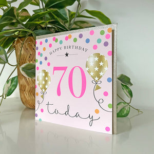 Balloon Brights 70th Birthday Pink