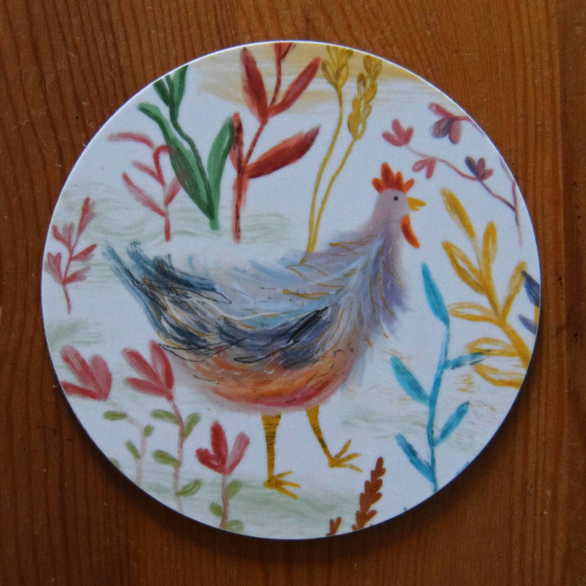 ROUND CHICKEN COASTERS BY FREYA SNOW
