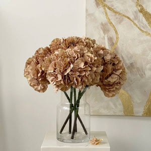 ARTIFICIAL HYDRANGEA EXTRA LARGE - PALE COFFEE