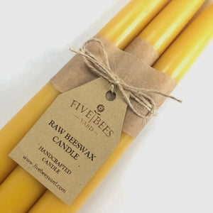 NATURAL BEESWAX TAPER CANDLES (SET OF 3)