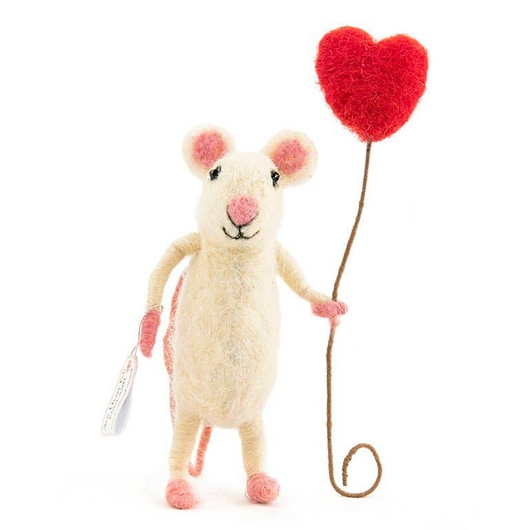 Happy Heart Balloon Mouse - Feather & Twigs