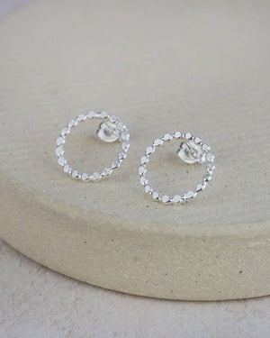 STERLING SILVER DOTTY CIRCLE HOOPS
