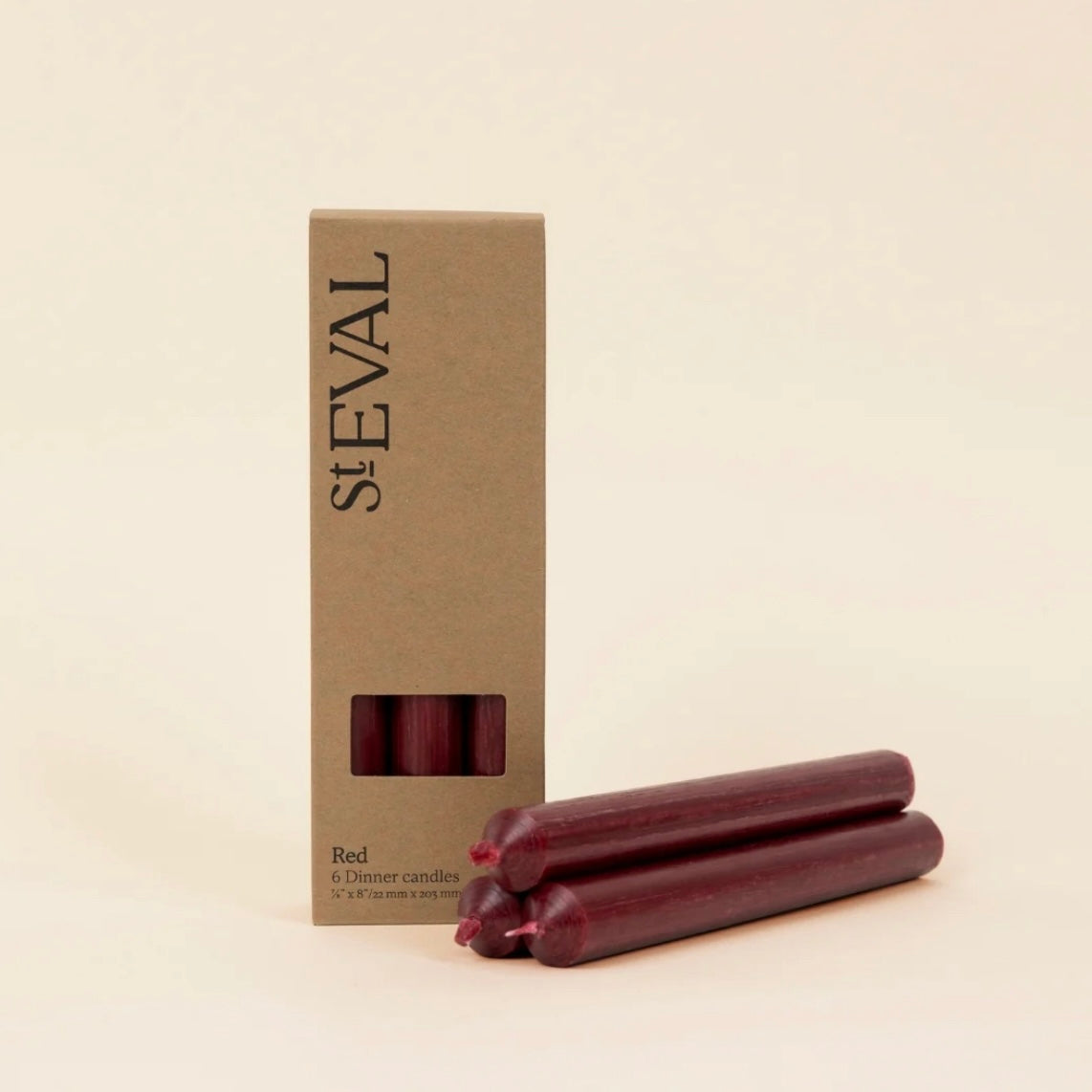 RED 8” DINNER CANDLES – FESTIVE FLAIR WITH HERITAGE GLOW