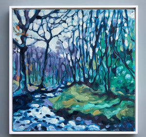 RIVER BETWEEN US - ORIGINAL OIL MOUNTED AND FRAMED BY ANDY WALMSLEY