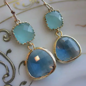 AQUA EMERALD BLUE EARRINGS