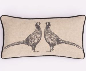 PHEASANT FEATHER FILLED CUSHION BY BARNEBY GATES