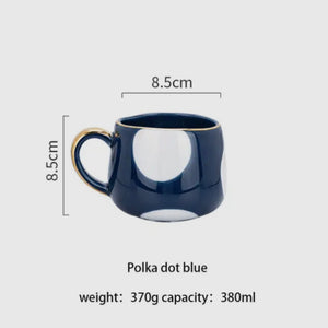 NORDIC MUGS - CERAMIC POLKA DOT AND STRIPED - VARIOUS  COLOURS