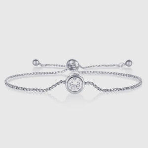 ADJUSTABLE BEZEL SET CUBIC ZIRCONIA BRACELET