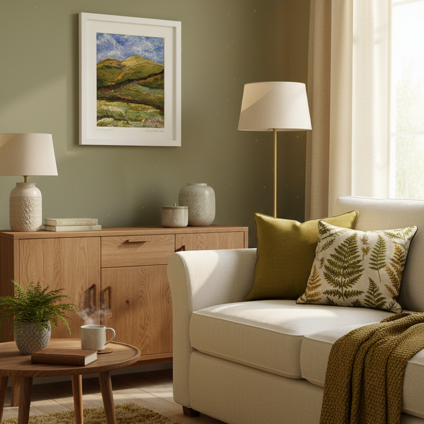 ROLLING HILLS FELT PICTURE BY SUSIE BLUE FELTS