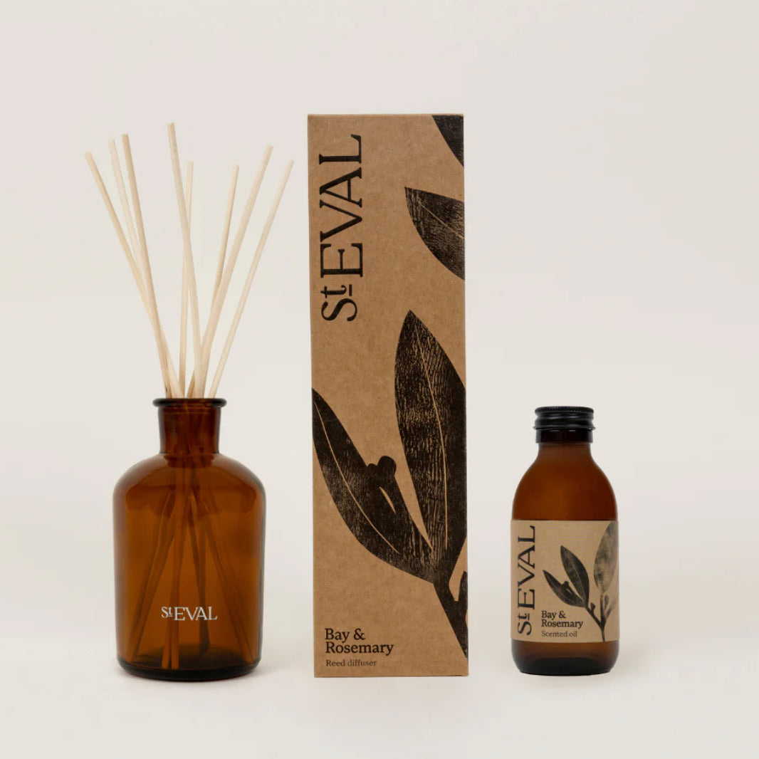 ST EVAL BOXED DIFFUSER, REED WITH BROWN GLASS BOTTLE - VARIOUS FRAGRANGES