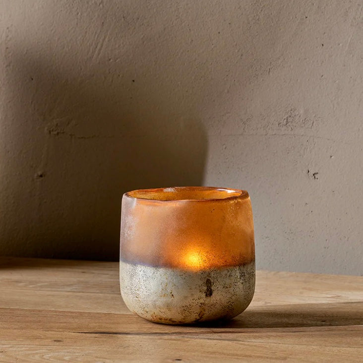NGOLO AMBER TEA LIGHT HOLDER BY NKUKU - 3 SIZES