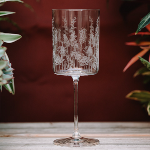 EXOTIC FLORAL WINE GLASS - 2 SHAPES