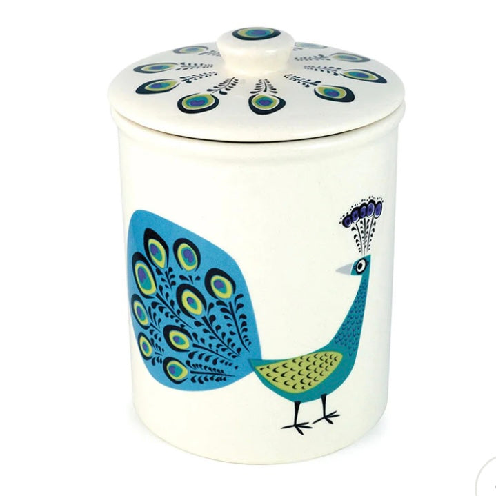 PEACOCK STORAGE JAR BY HANNAH TURNER