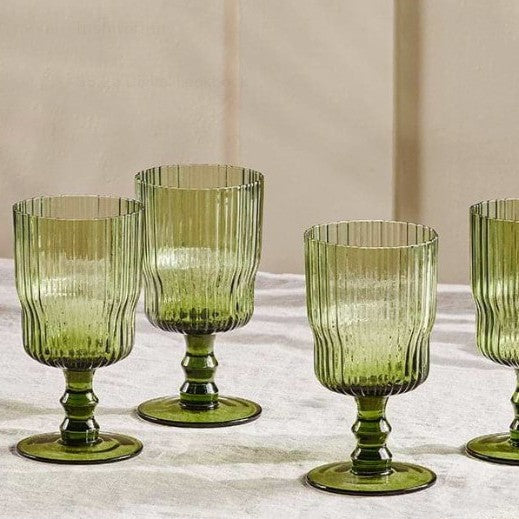 FALI WINE GLASSES OLIVE - SET OF FOUR