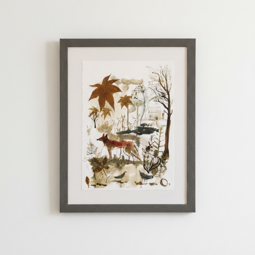 RED FOX PRINT BY SAM WILSON – SIGNED, WOODLAND INSPIRED