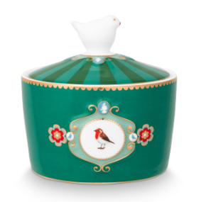 SUGAR BOWL LOVE BIRDS MEDALLION - GREEN