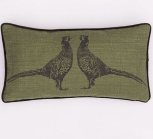 PHEASANT FEATHER FILLED CUSHION BY BARNEBY GATES