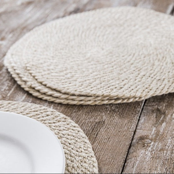 HEYFORD ROUND JUTE PLACEMATS – NATURAL (SET OF 4) - Feather & Twigs