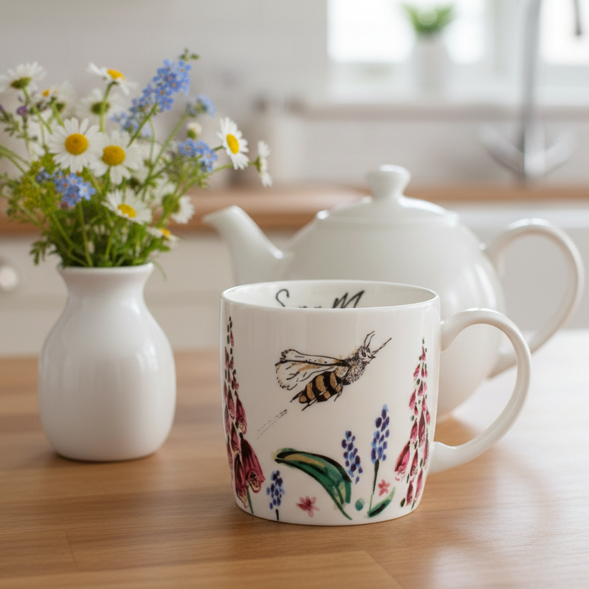 SUPER MUM - BONE CHINA MUG BY ANNA WRIGHT