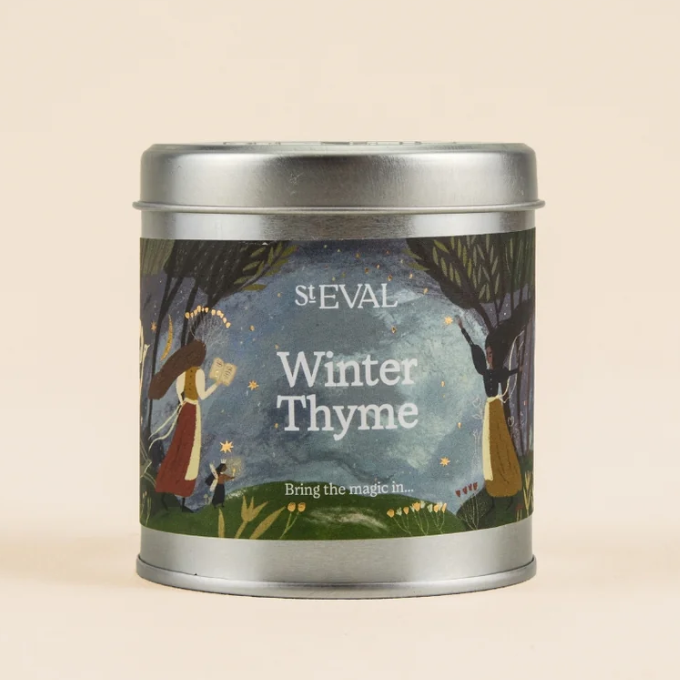WINTER THYME, CHRISTMAS SCENTED TIN CANDLE