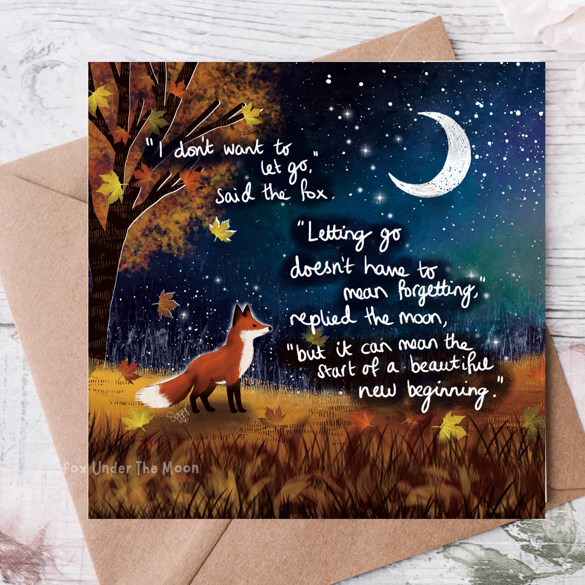 'New Beginning' - Greeting Card From Fox Under The Moon - Feather & Twigs