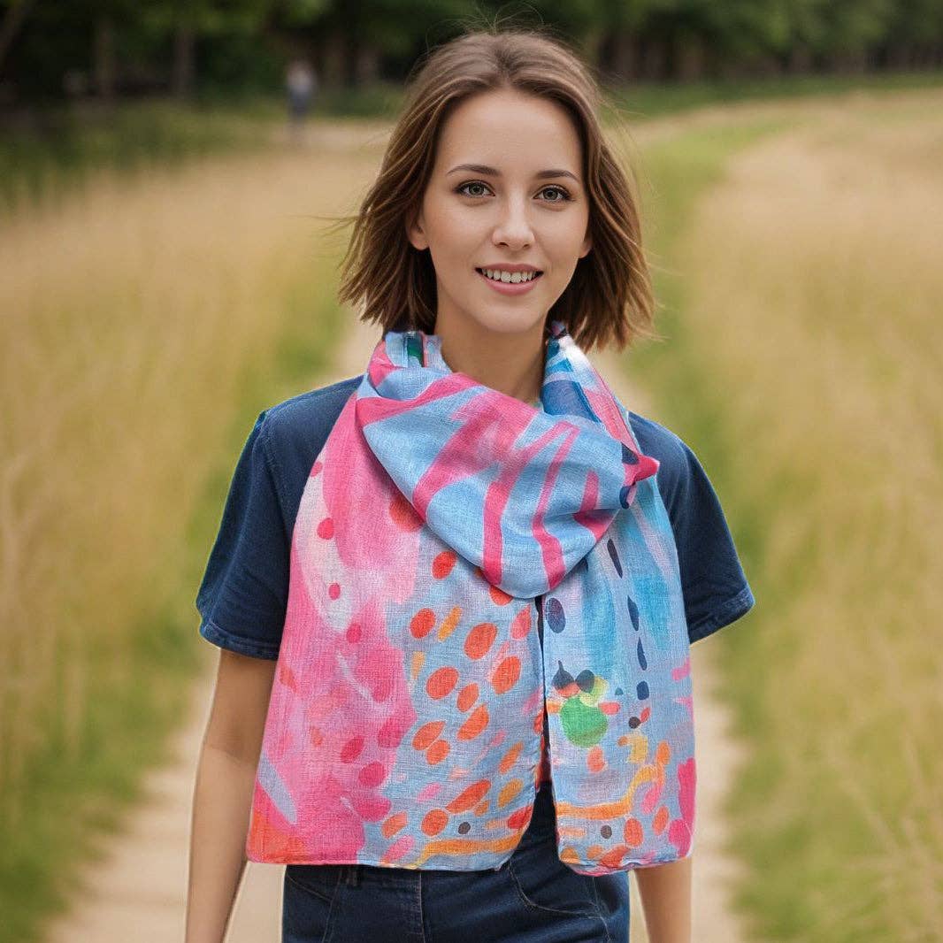 She Sells Seashells Scarf (50x180cm) - Exclusive Design - Feather & Twigs