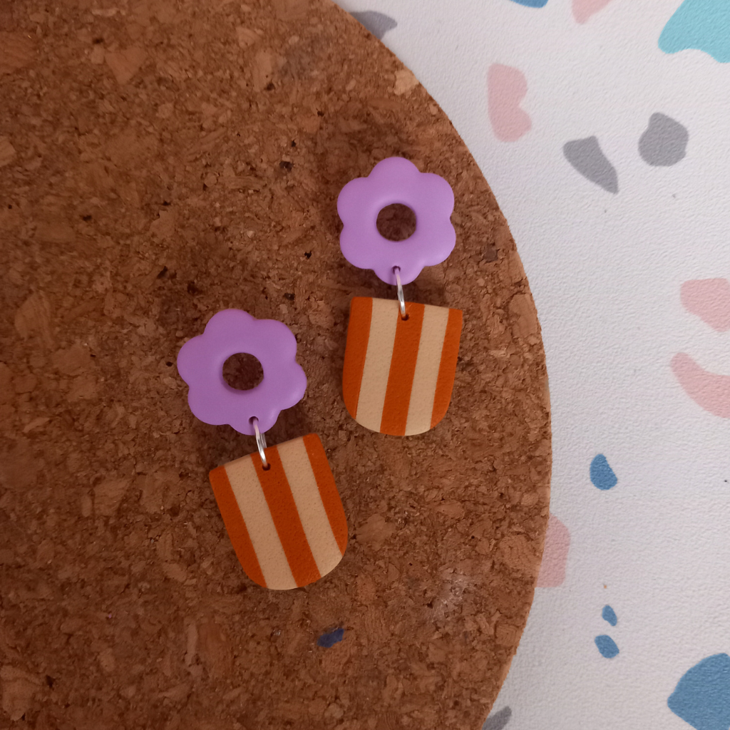 GREEN, PINK AND ORANGE EARRINGS - Feather & Twigs