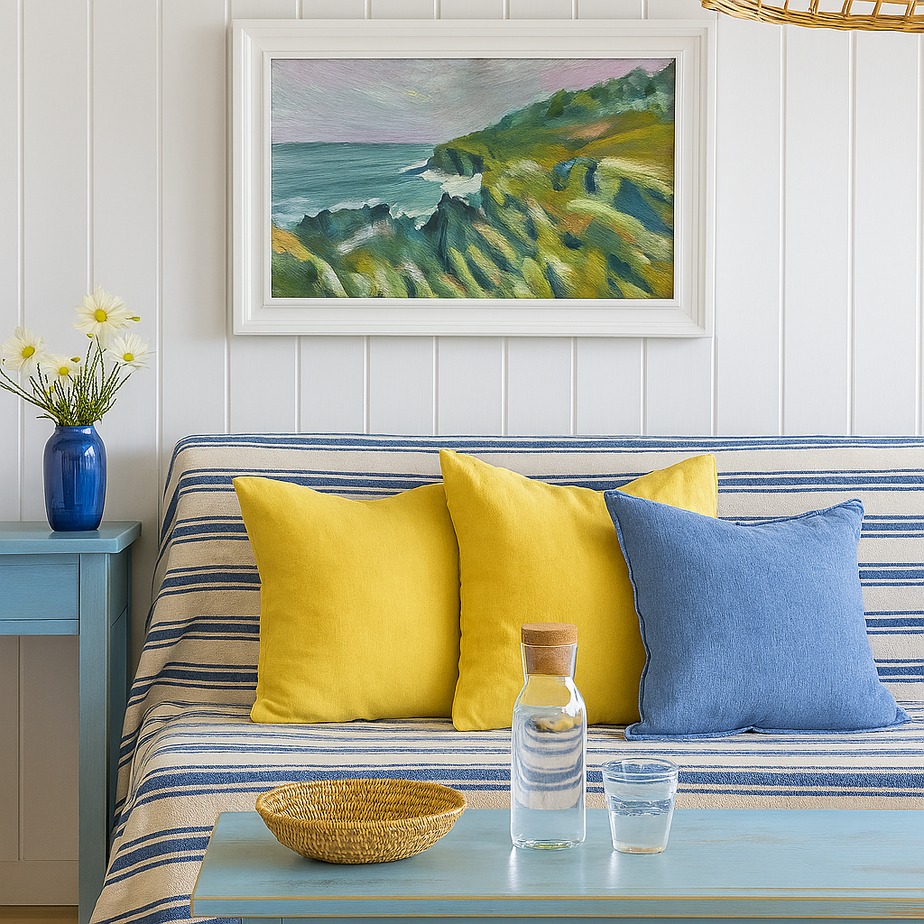 CORNWALL STUDY - ORIGINAL OIL MOUNTED AND FRAMED BY ANDY WALMSLEY - Feather & Twigs