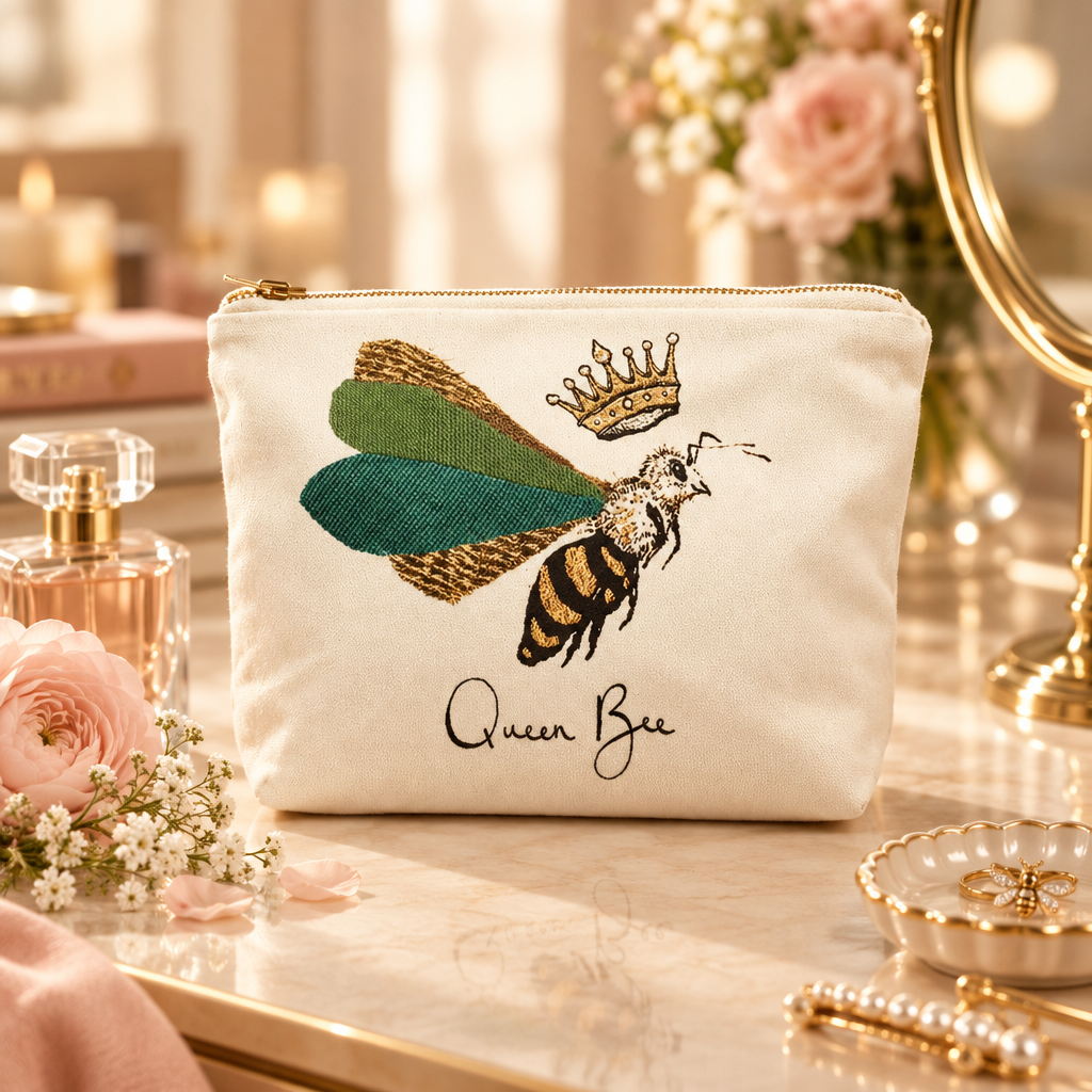 QUEEN BEE COSMETIC OR MAKE UP BAGS