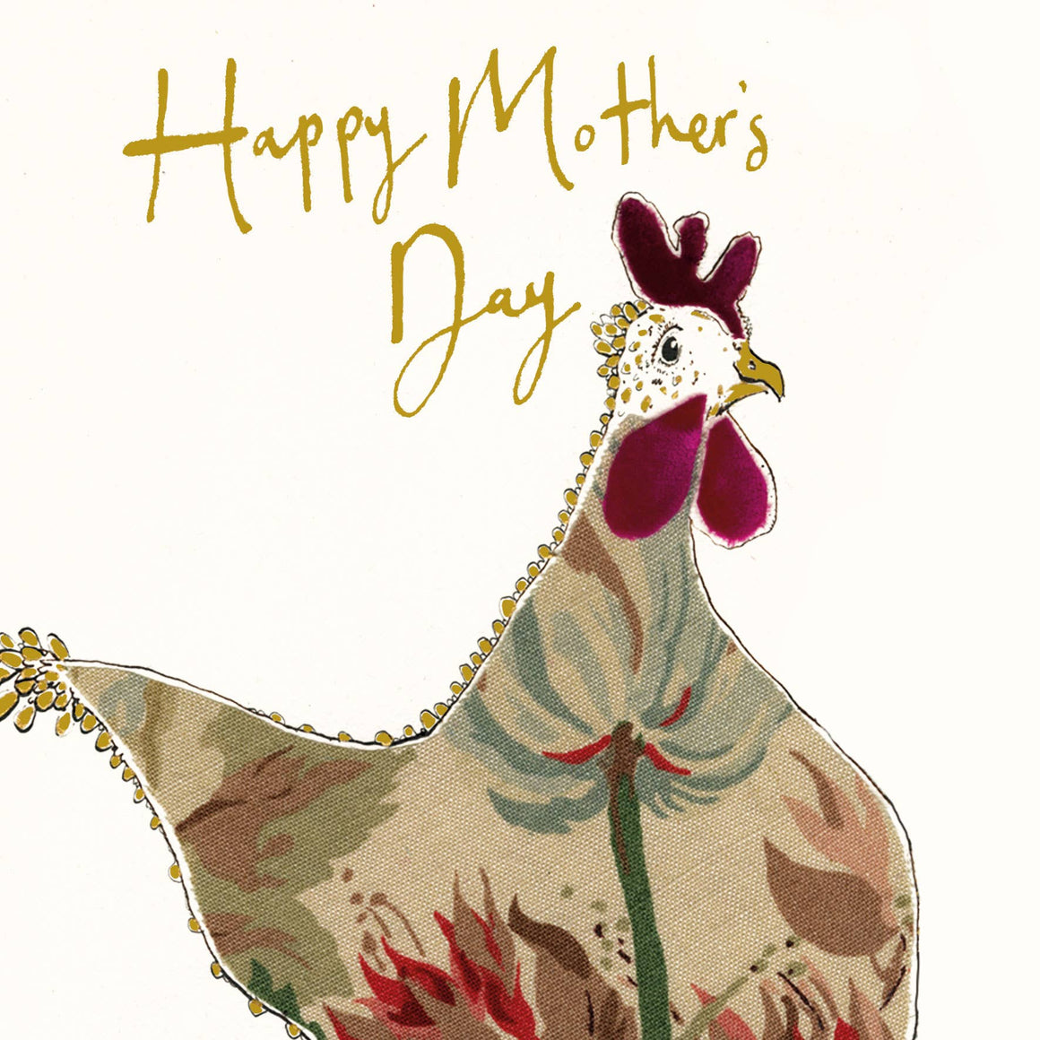 HAPPY MOTHER'S DAY HEN CARD - GOLD FOIL - Feather & Twigs