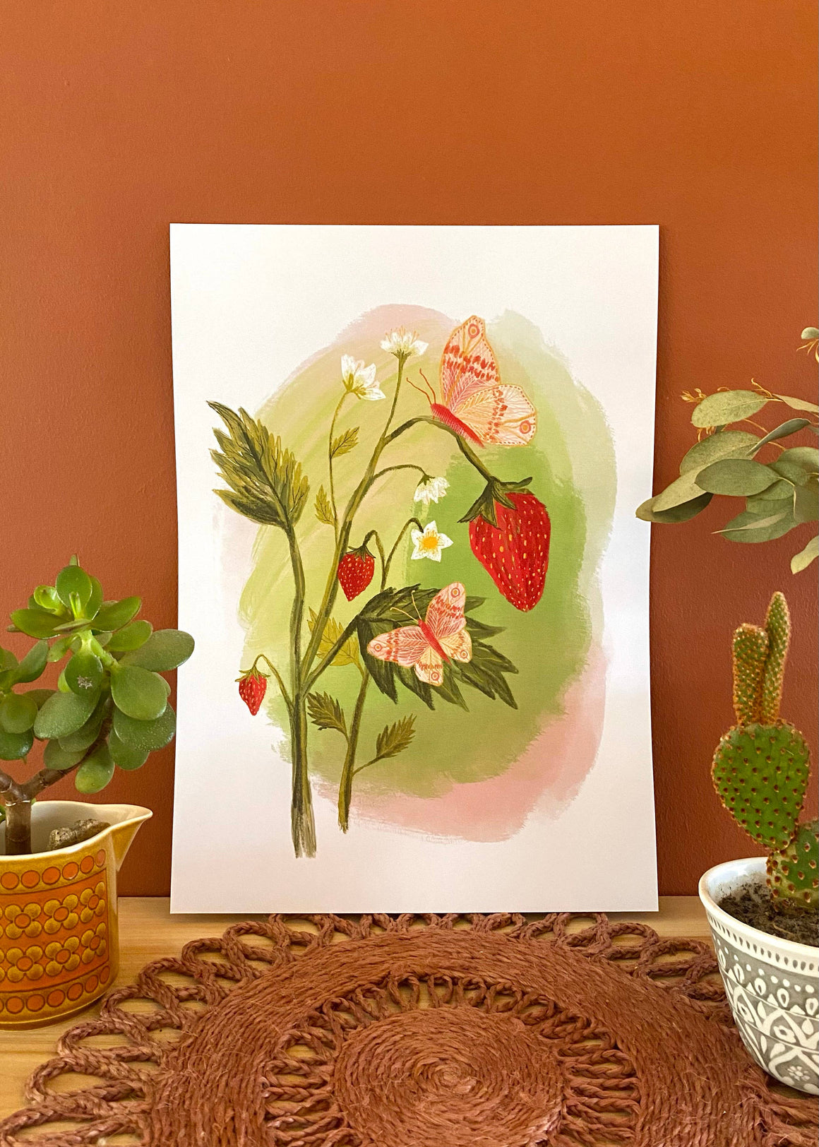 Strawberry Plant Print / A4 + A3 / 350gsm Matt Art Print