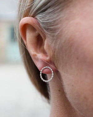 STERLING SILVER DOTTY CIRCLE HOOPS