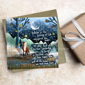 'TIMING’ GREETING CARD FROM FOX UNDER THE MOON