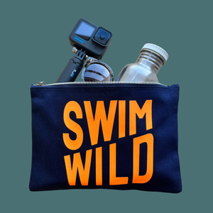 NAVY/NEON ORANGE SWIM WILD ZIP BAG