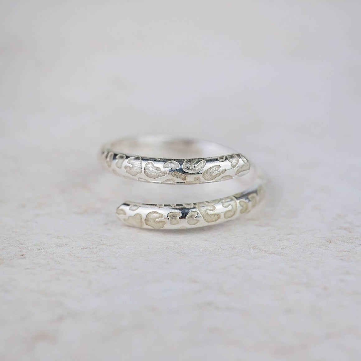Sterling Silver Leopard Print Wrap Around Thumb Ring - Feather & Twigs