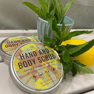 OATMEAL HAND/BODY SCRUB WITH PEPPERMINT  & LEMON