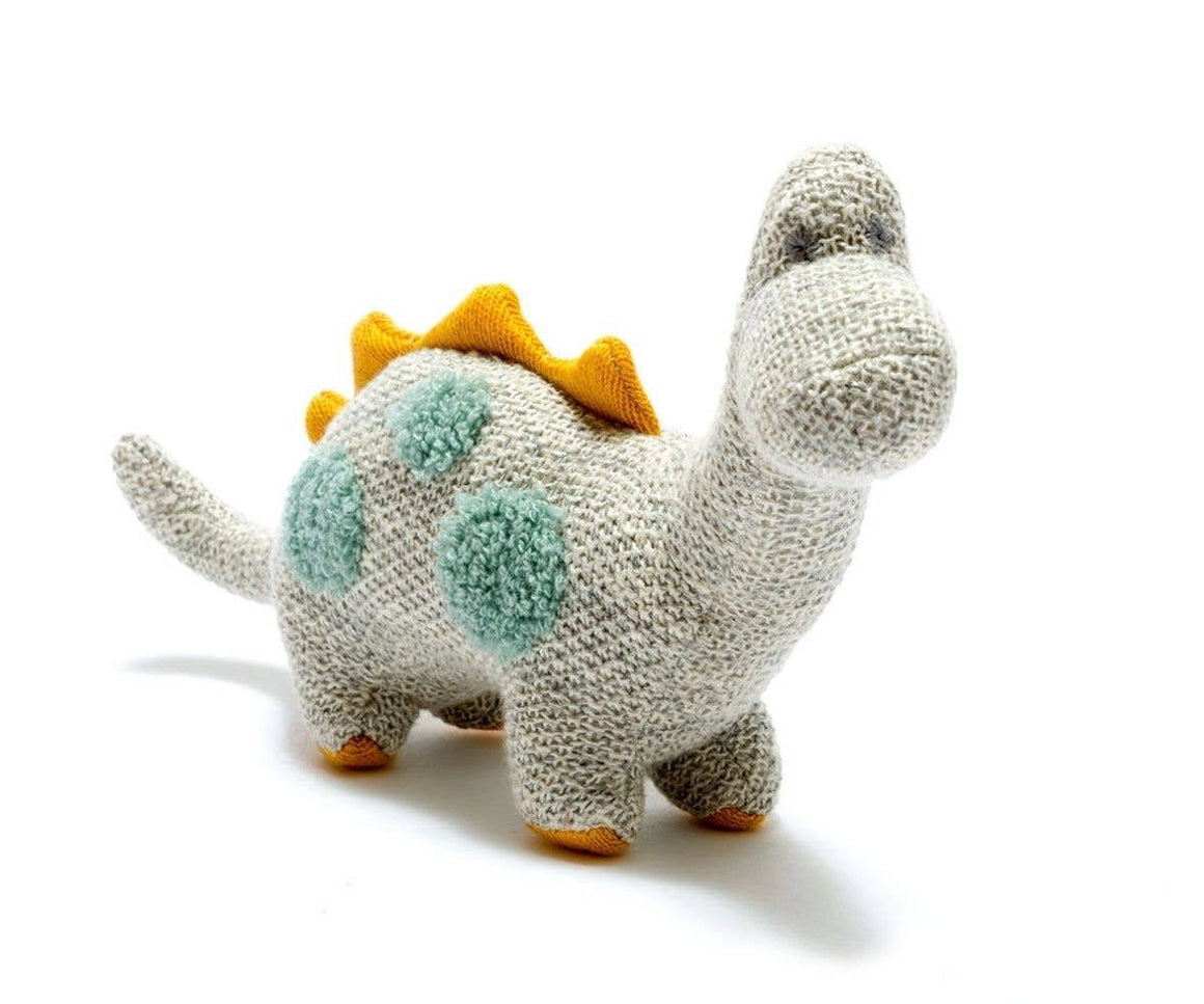 SMALL GREY DIPLODOCUS DINOSAUR PLUSH TOY IN ORGANIC COTTON - Feather & Twigs