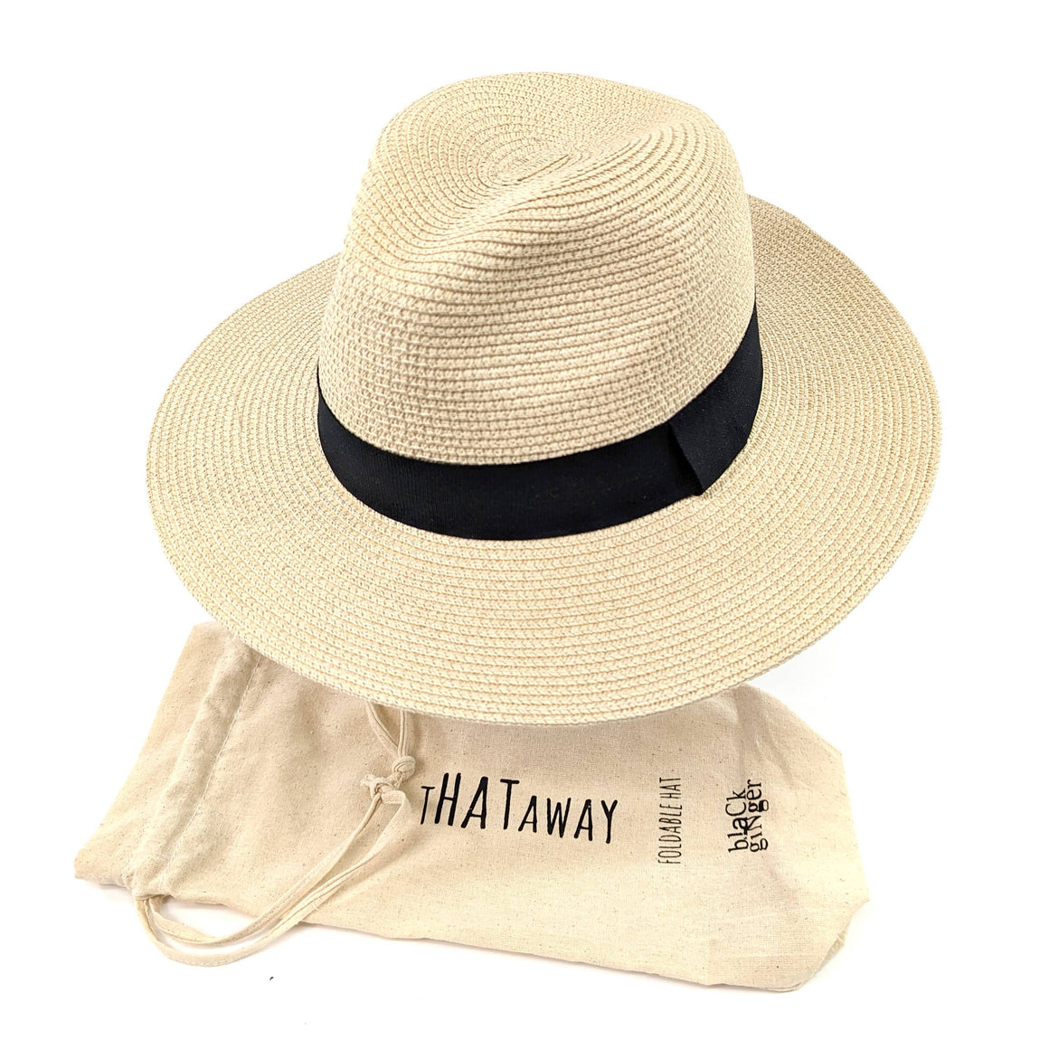 PANAMA STYLE FOLDABLE SUN HAT WITH BAG - LARGE Up to 59cm - Feather & Twigs