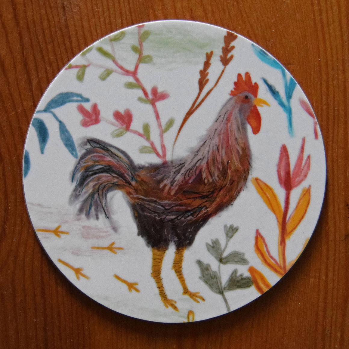 ROUND CHICKEN COASTERS BY FREYA SNOW