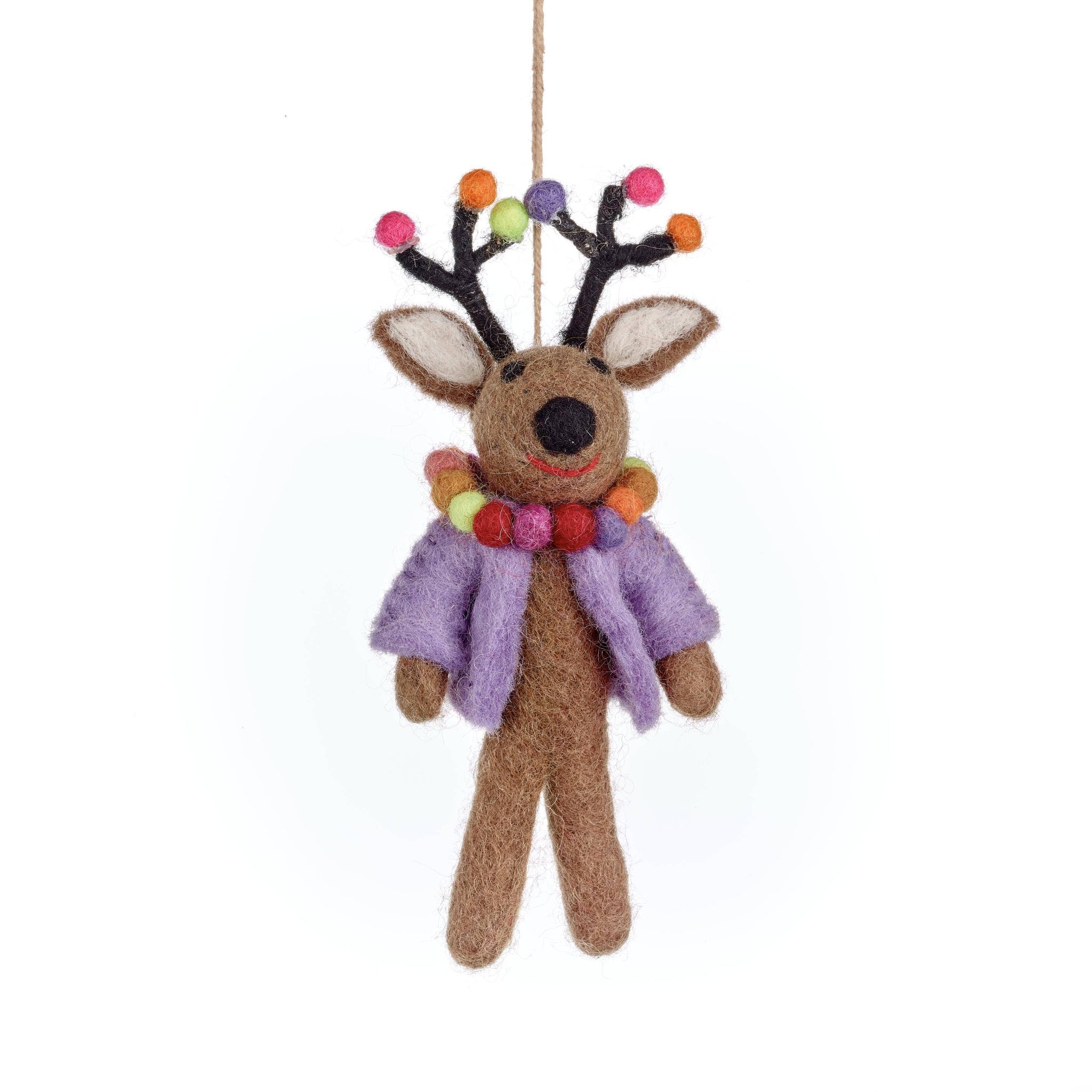 HANDMADE FELT DONNER TGE NEON REINDEER CHRISTMAS DECORATIONS