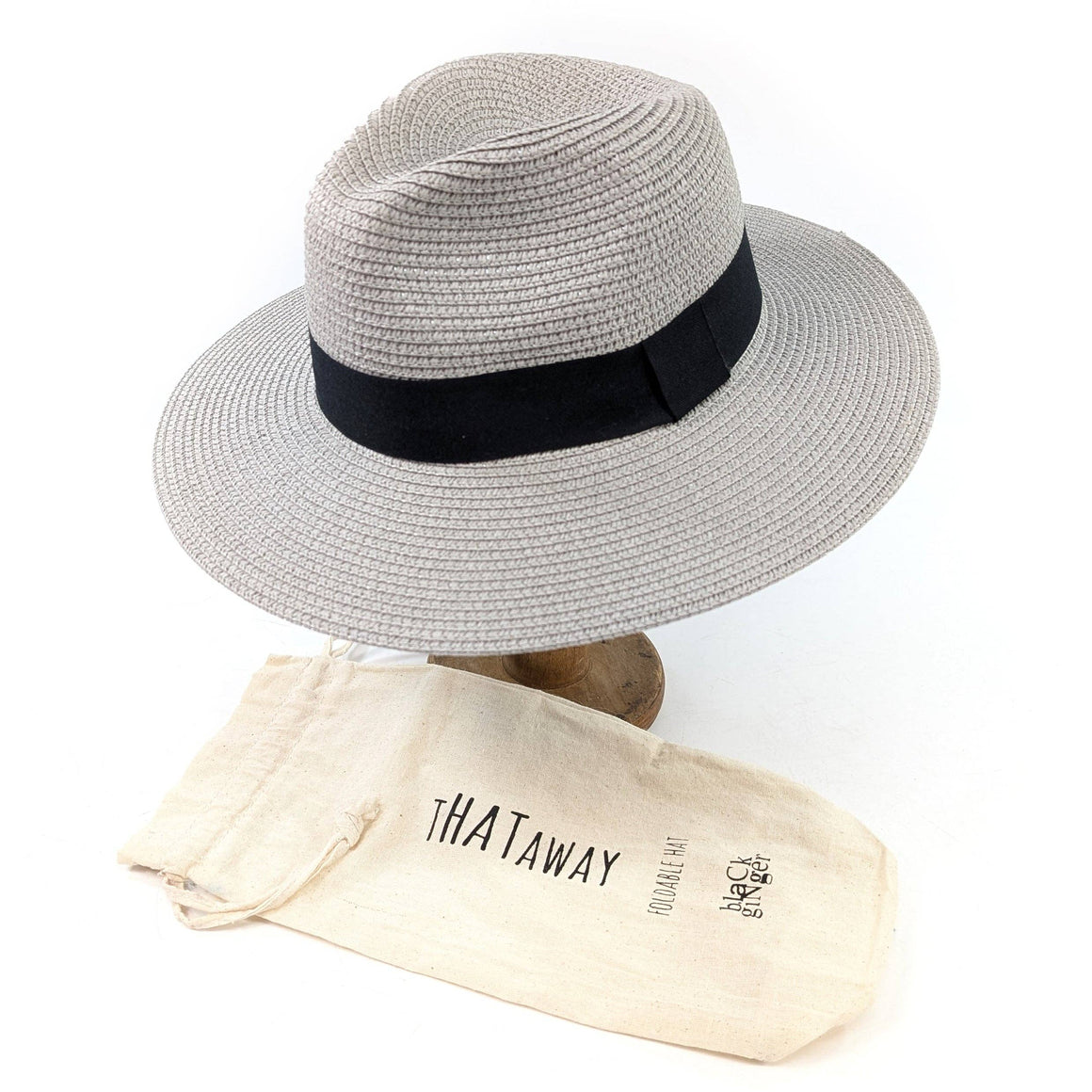 Dove Grey Panama Foldable Hat (57cm) - Feather & Twigs