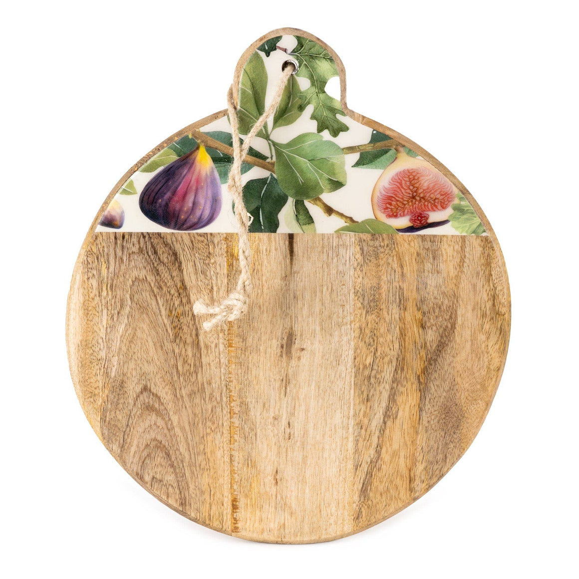 MANGO WOOD ROUND CHOPPING BOARD - FIG DESIGN