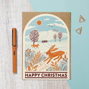 FARMLAND SNOW GLOBE - COUNTRYSIDE CHARITY CHRISTMAS CARD