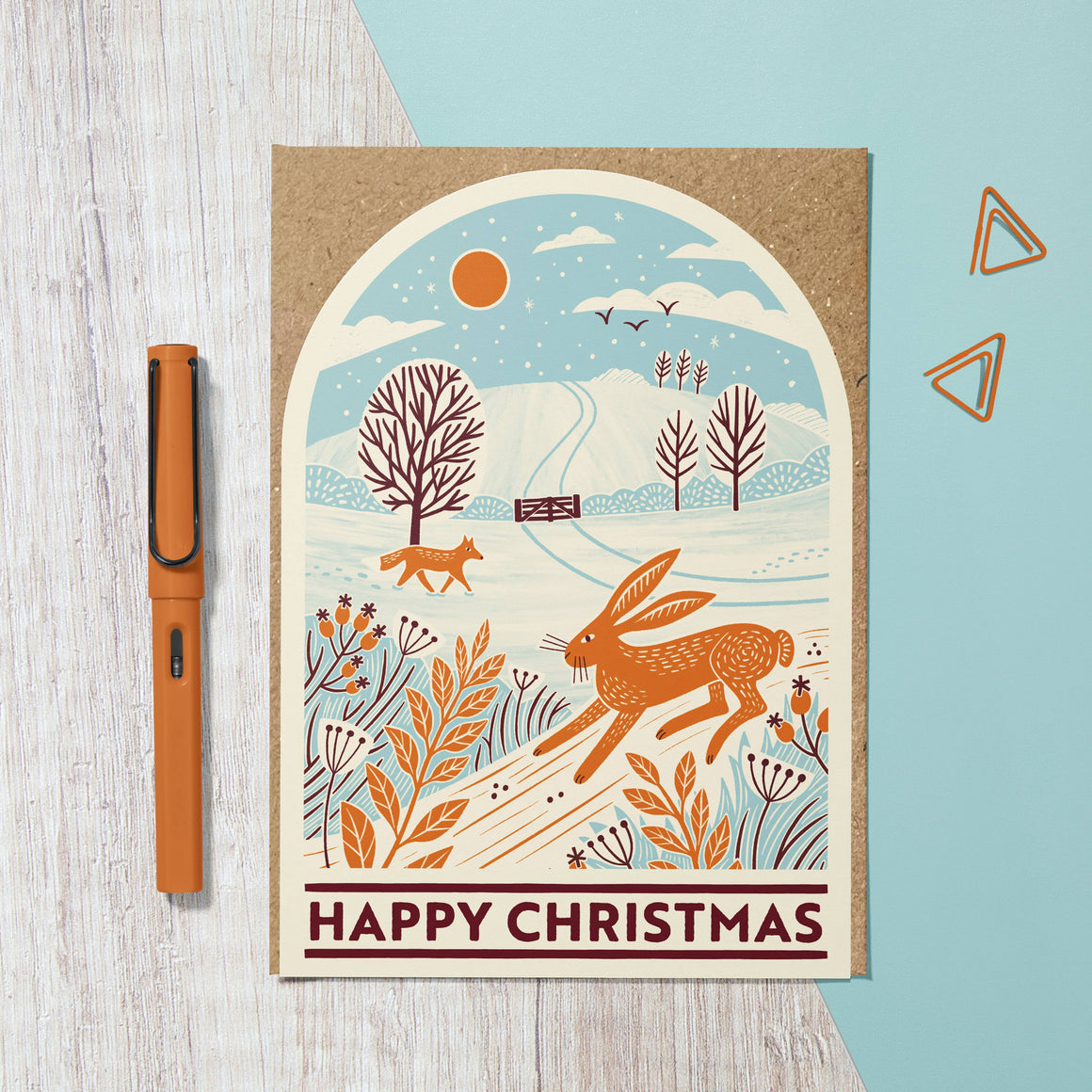 FARMLAND SNOW GLOBE - COUNTRYSIDE CHARITY CHRISTMAS CARD