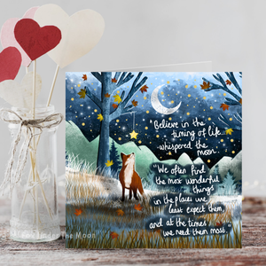 'TIMING’ GREETING CARD FROM FOX UNDER THE MOON