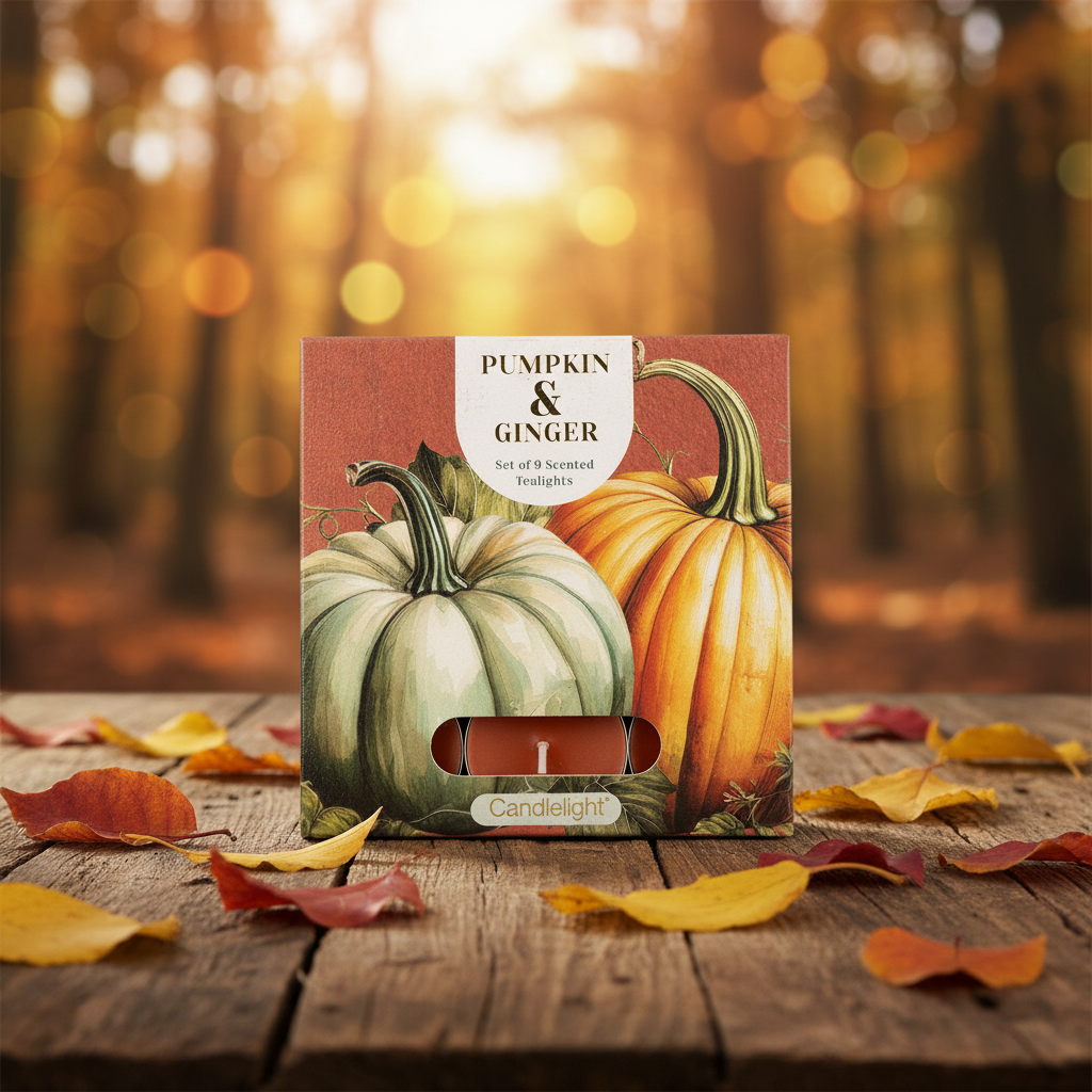 SET OF 9 TEALIGHTS - PUMPKIN AND GINGER