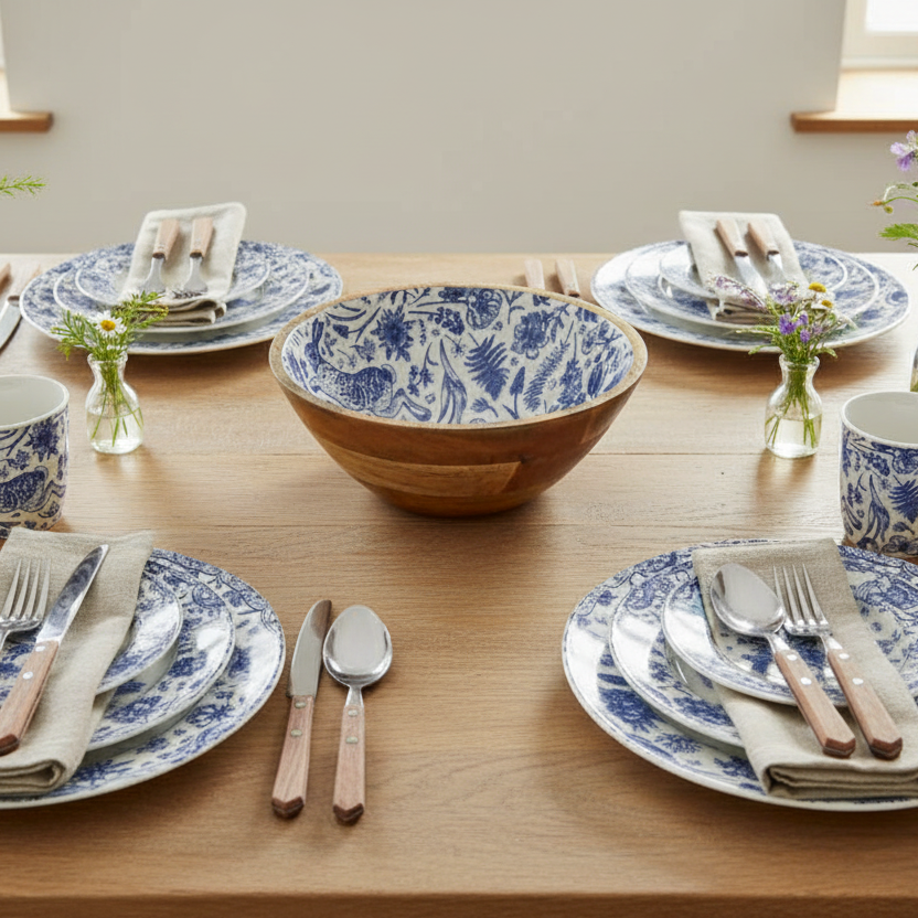 RABBIT ENAMEL BOWL 23CM – EASTER SERVING BOWL